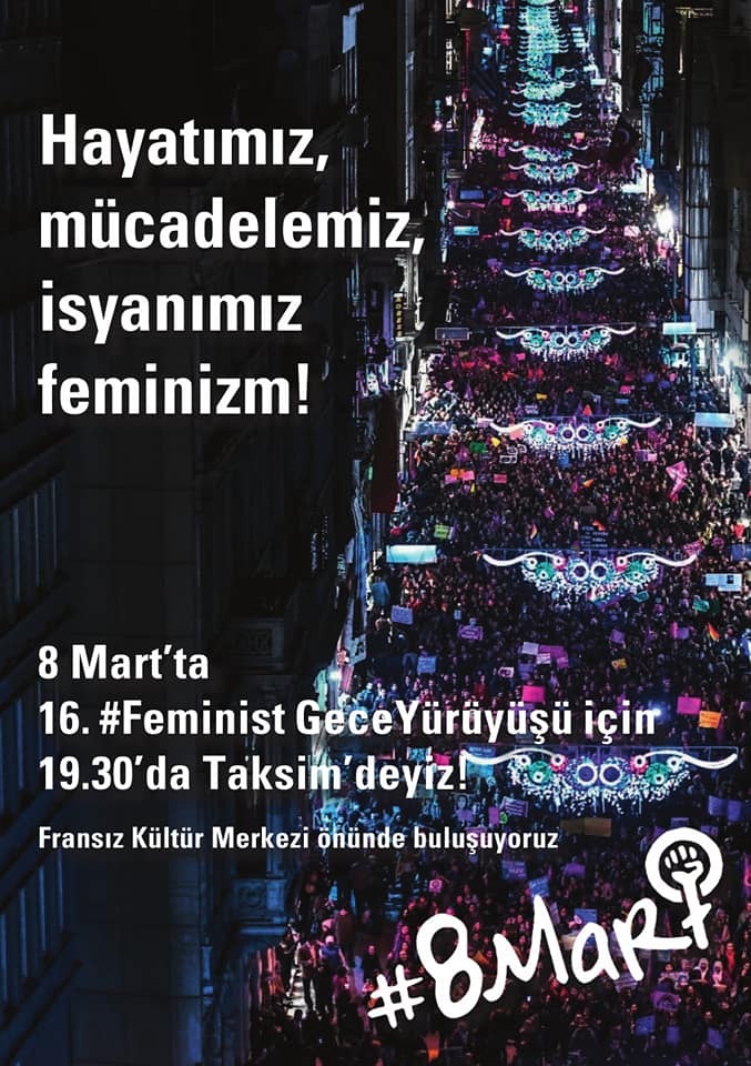 #8Mart Feminist Gece Yürüyüşü’ne Çağrı