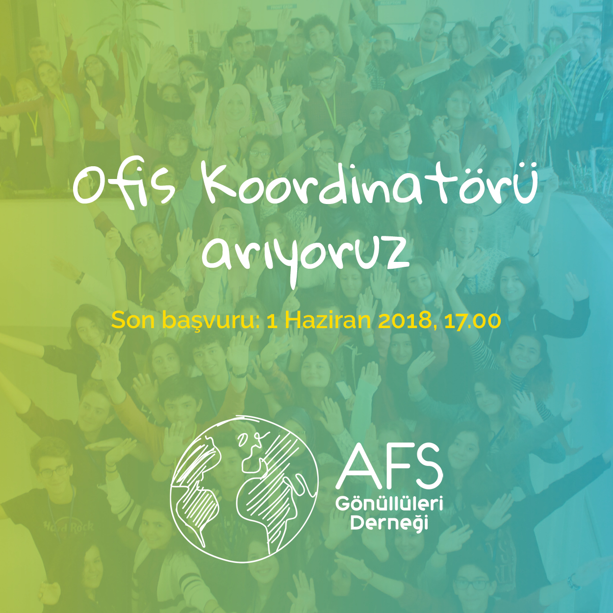 AFS Gönüllüleri Derneği Ofis Koordinatörü Arıyor